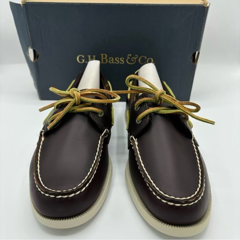 G.H. Bass & Co. MENS LEATHER HAMPTON BOAT SHOE 8W